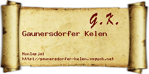 Gaunersdorfer Kelen névjegykártya